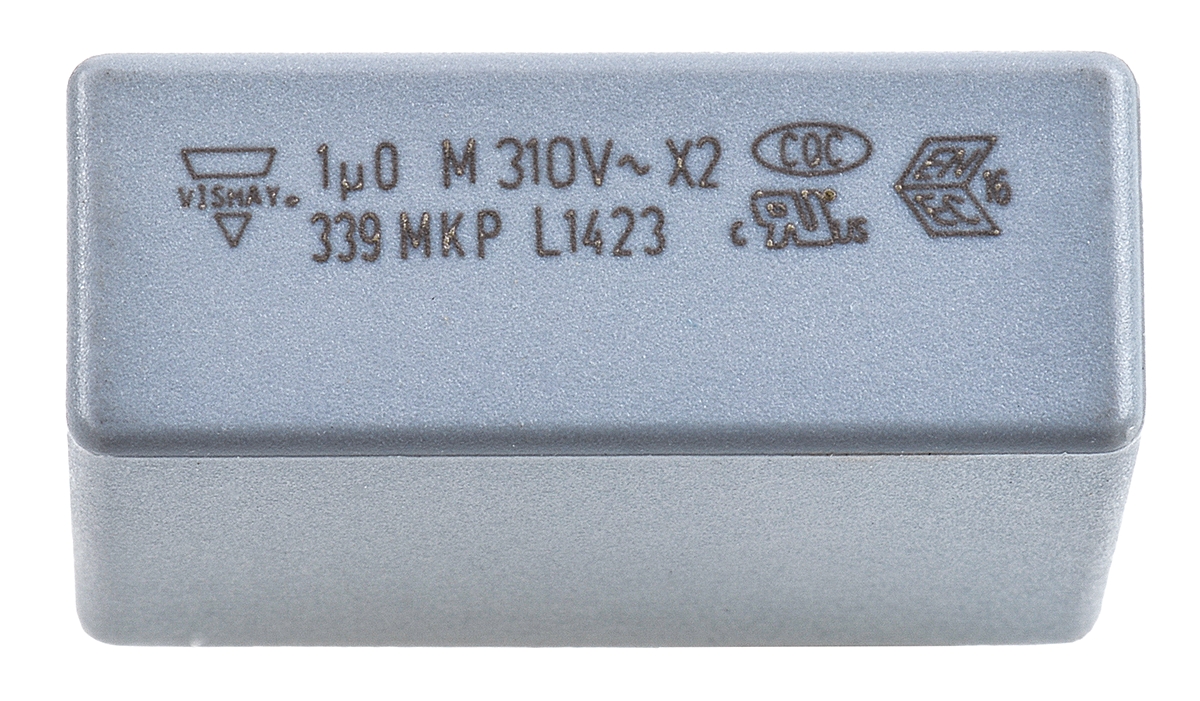 Vishay MKP 339 Polypropylene Film Capacitor, 310V ac, ±20%, 1μF, Through Hole