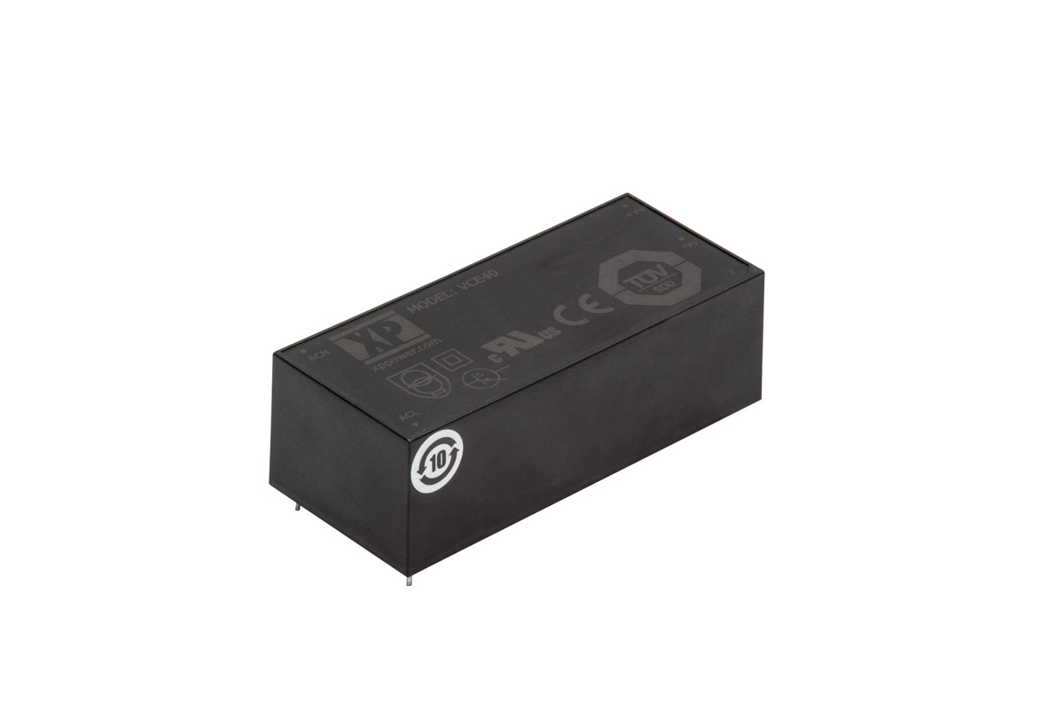 XP Power Switching Power Supply, VCE40US09, 9V dc, 4.44A, 40W, 1 Output, 85 → 305V ac Input Voltage