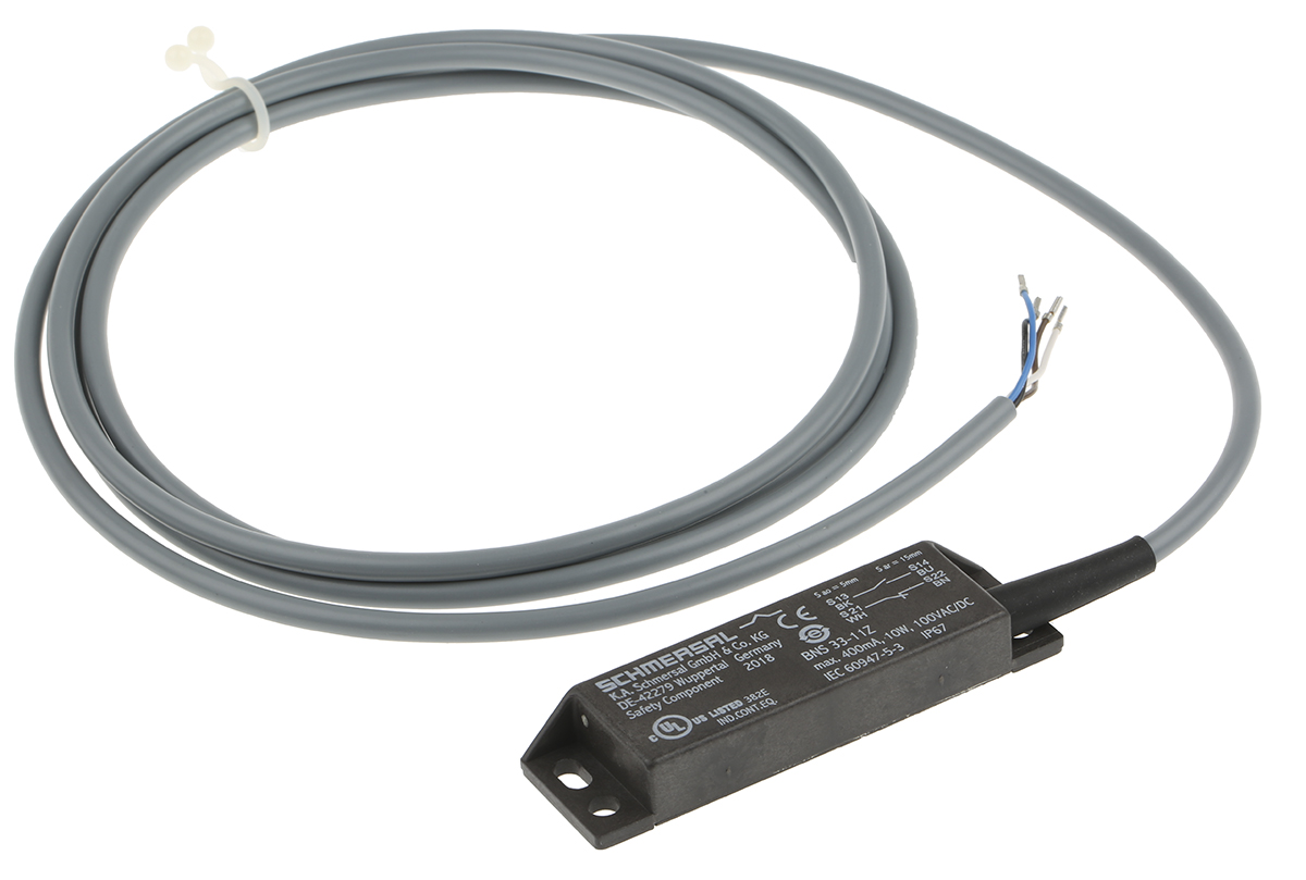 Schmersal BNS33 Series Magnetic Safety Switch, 100V ac/dc, Plastic Housing, NO/NC, Cable