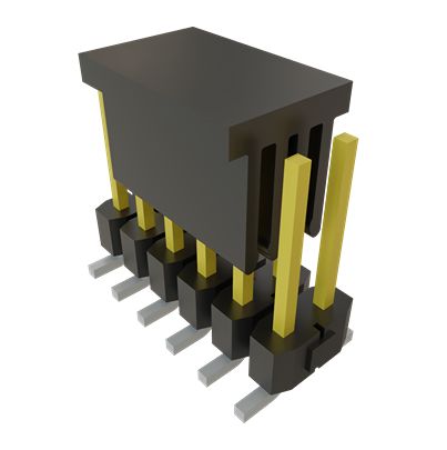 Samtec TSM Series Vertical Surface PCB Header, 12 Contact(s), 2.54 mm Pitch, 2 Row, Unshrouded