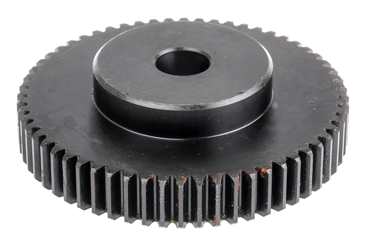 RS PRO Steel 60 Teeth Spur Gear, 1.5 Module, 15mm Bore Diam, 90mm Pitch Diam, 50mm Hub Diam