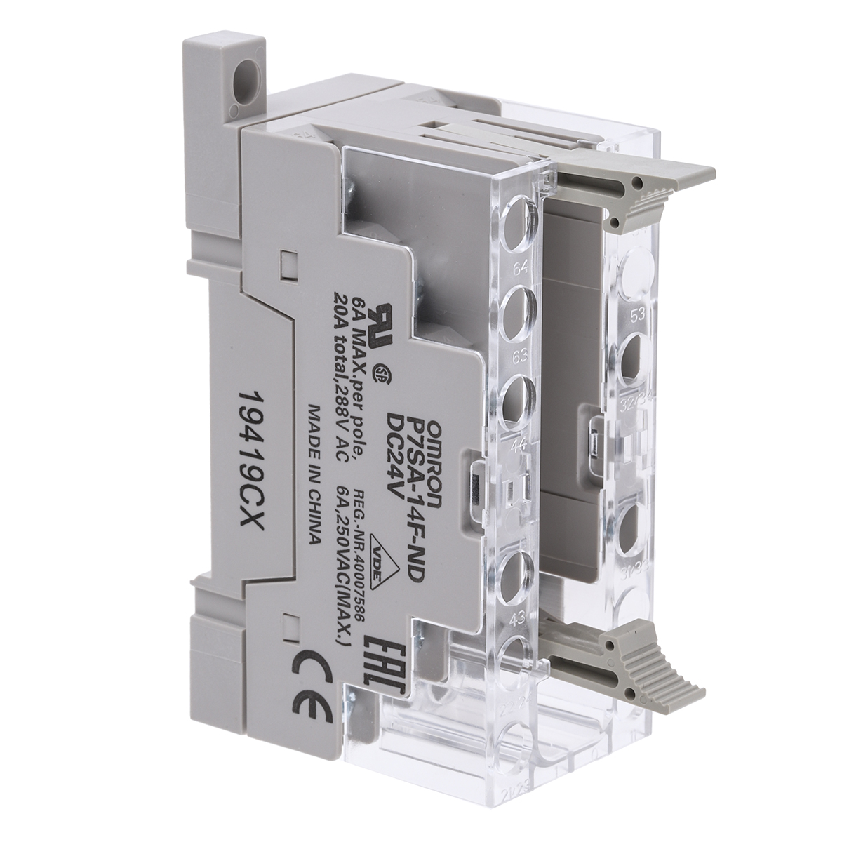 Omron G7SA 14 Pin 24V dc DIN Rail Relay Socket, for use with G7SA Series