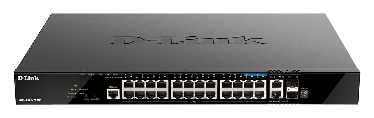 D-Link 28-Port Layer 3 Stackable Smart Managed Max PoE Switch with 10G Uplinks, Smart 28 Port Managed Switch With PoE EU