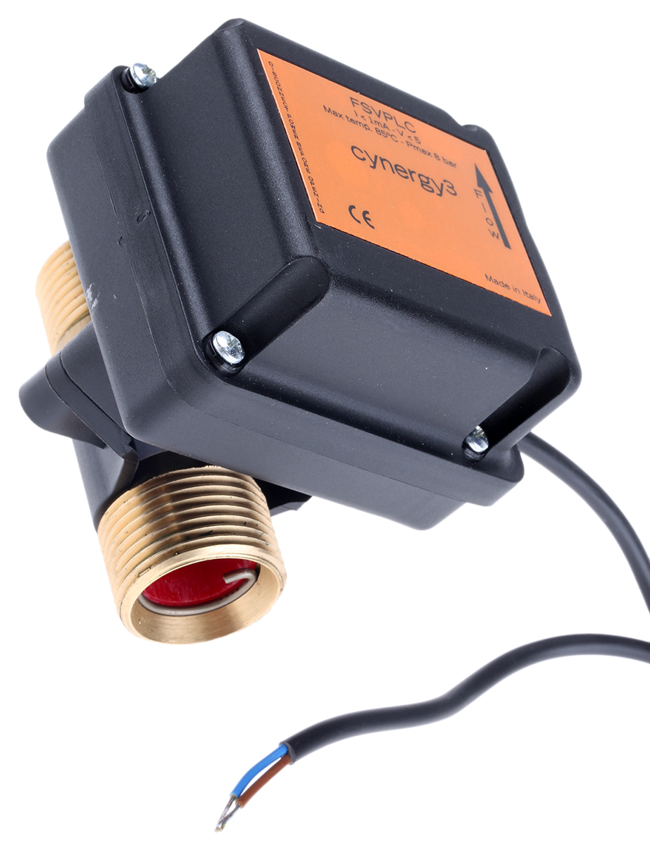 Sensata Cynergy3 FSVPLC Series In-line Flow Switch for Liquid, 0.6 L/min Min, 80 L/min Max