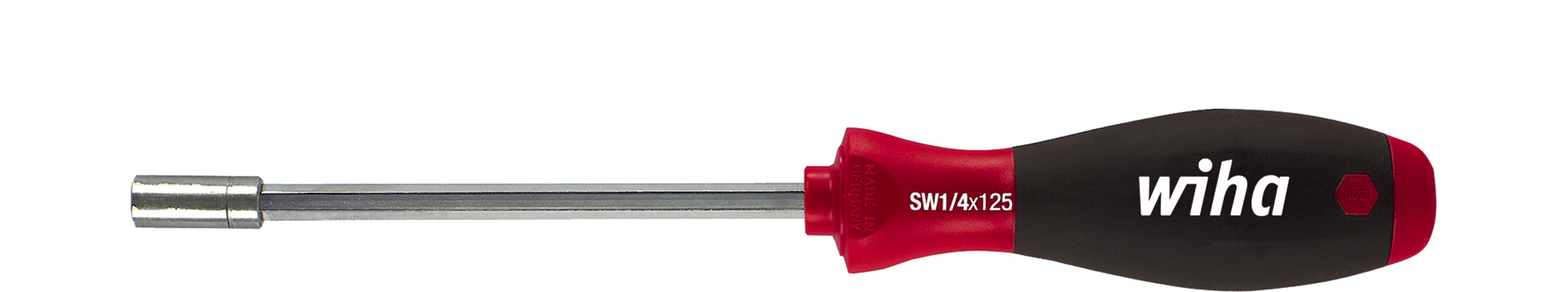 Wiha Nut Driver Bit Holder Screwdriver, 1/4 in Tip, 300 mm Blade, 418 mm Overall