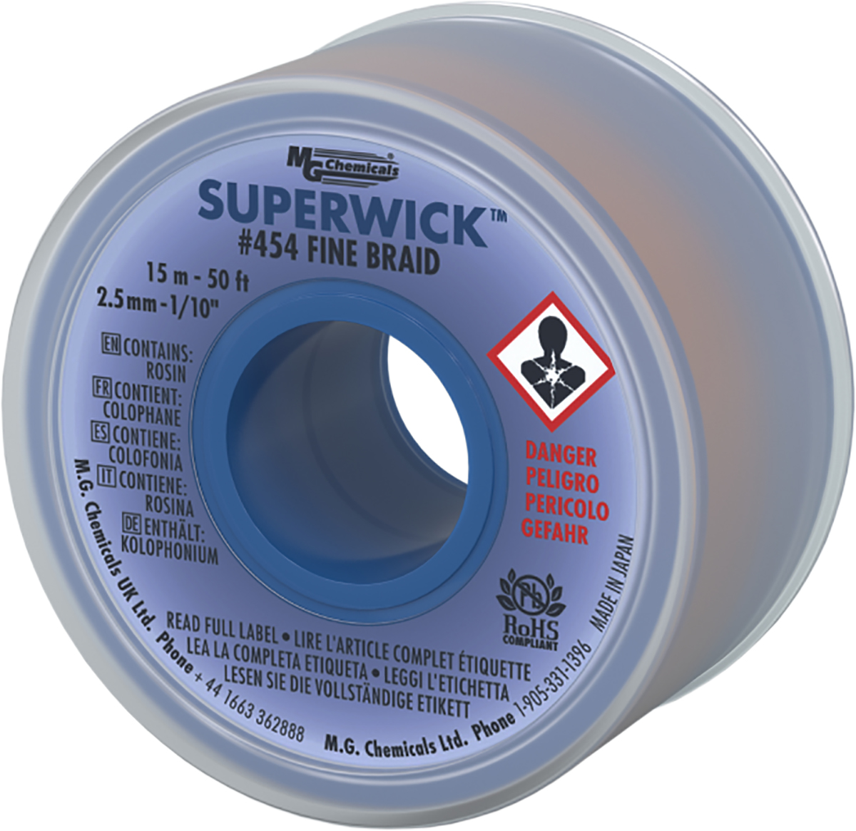 Super Wick SUPERWICK 454 15m Desoldering Braid, Width 2.5mm