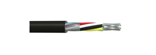 RS PRO Multi-Core Industrial Cable, 3 Cores, 0.5 mm², Unscreened, 100 m, Black Polyvinyl Chloride Sheath