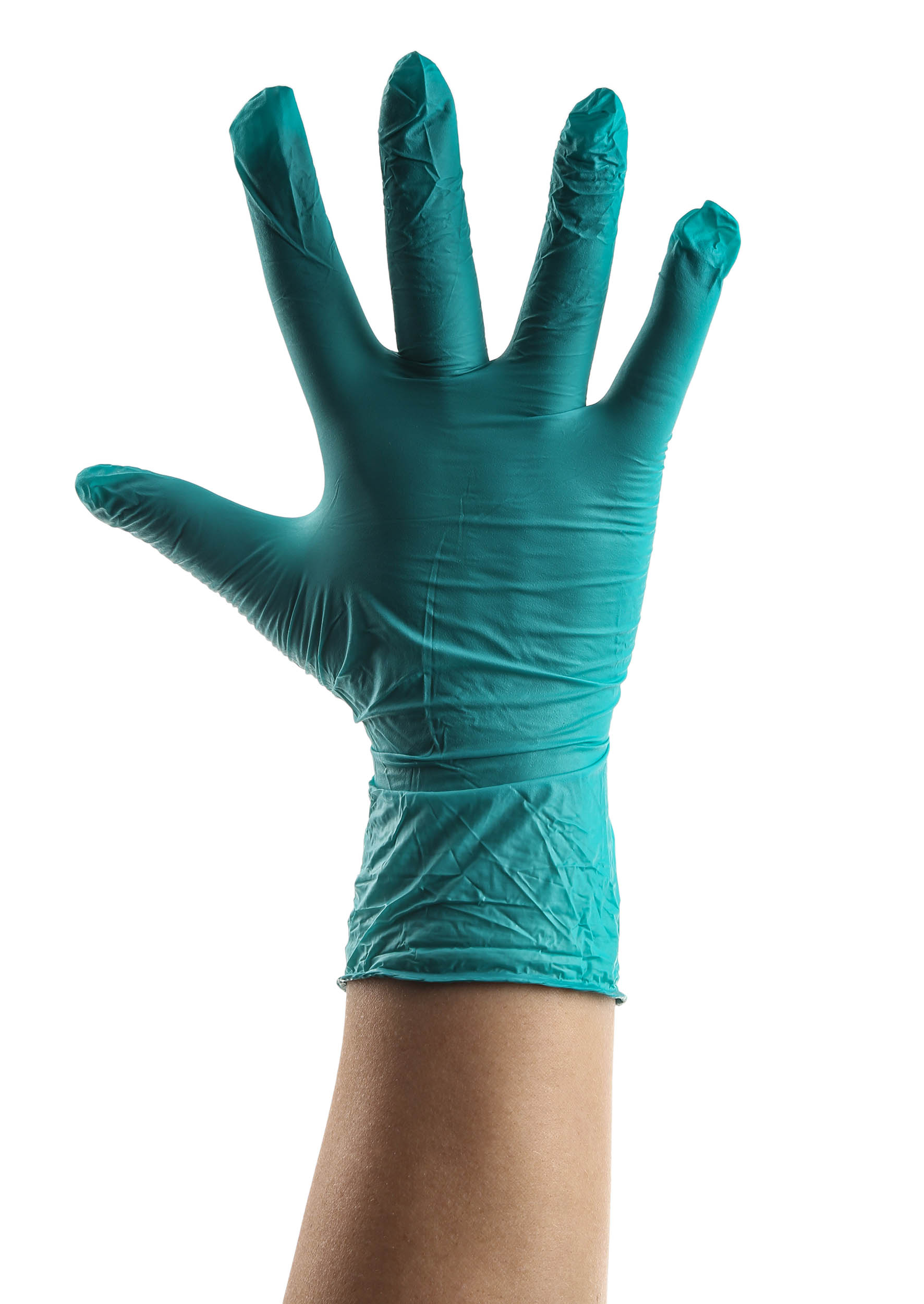 Unigloves Green Powder-Free Nitrile Disposable Gloves, Size 8, Medium, 100 per Pack
