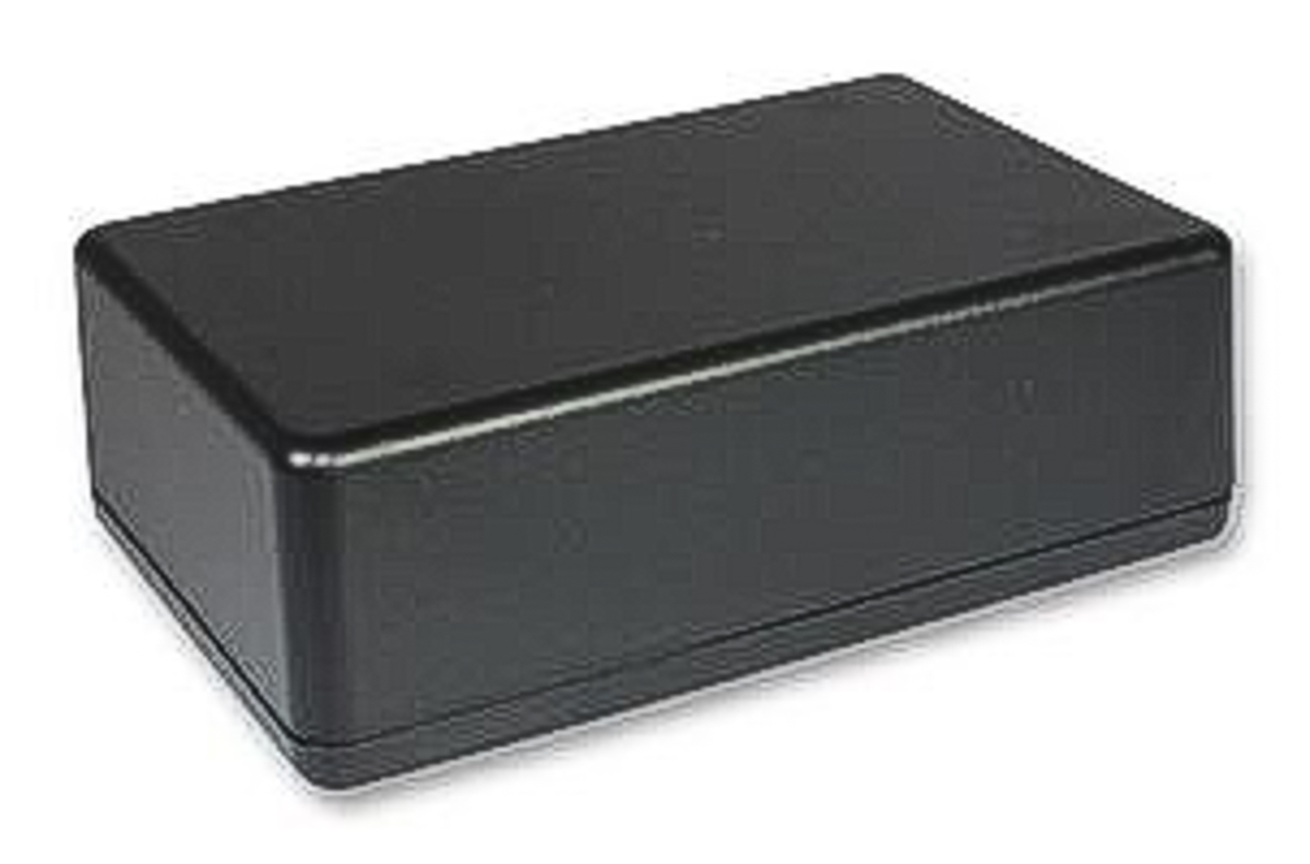 Takachi Electric Industrial TW Series Black ABS Enclosure, Black Lid, 130 x 65 x 50.1mm
