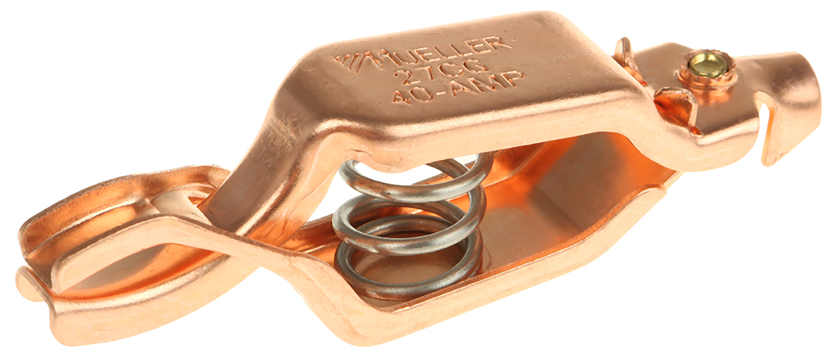 Mueller Electric Crocodile Clip, Copper Contact, 40A