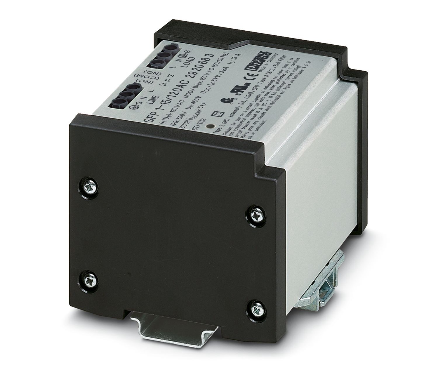 Phoenix Contact, SFP 1-15/120AC Surge Protector 150 V ac Maximum Voltage Rating 10kA Maximum Surge Current Surge