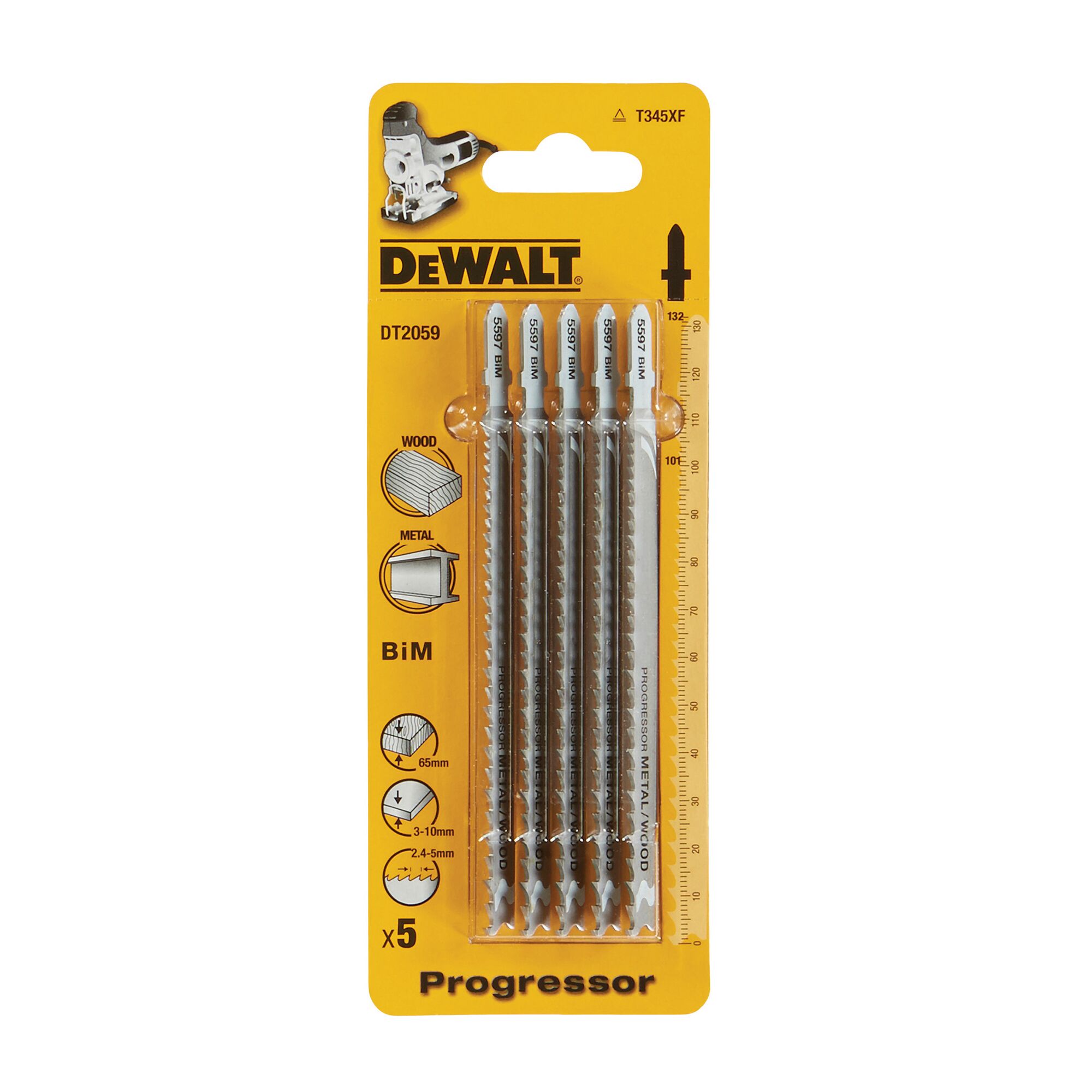 DeWALT Multiple Materials 101mm Cutting Length Jigsaw Blade, Pack of 5