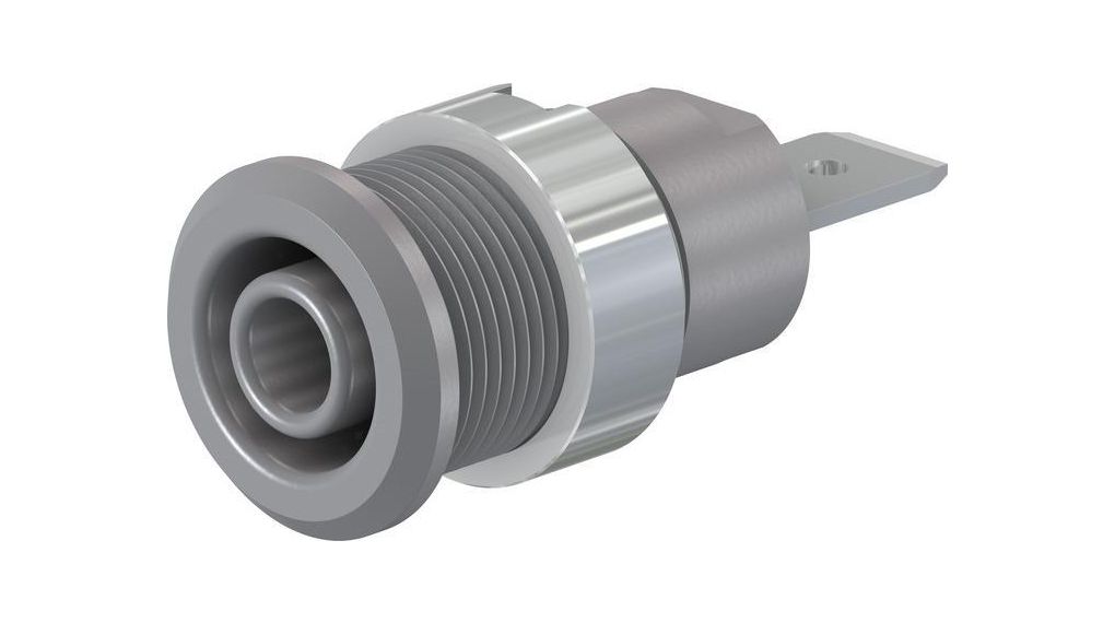 Staubli Grey Socket Banana Socket, 4 mm Connector, Screw Termination, 32A, 1kV, Nickel Plating