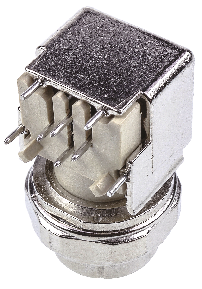 HARTING 4 Pole Right Angle M12 Din Socket, Female, PCB Mount