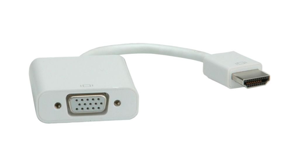 Roline HDMI to VGA Video Converter, 150mm Length - 1920 x 1080 Maximum Resolution