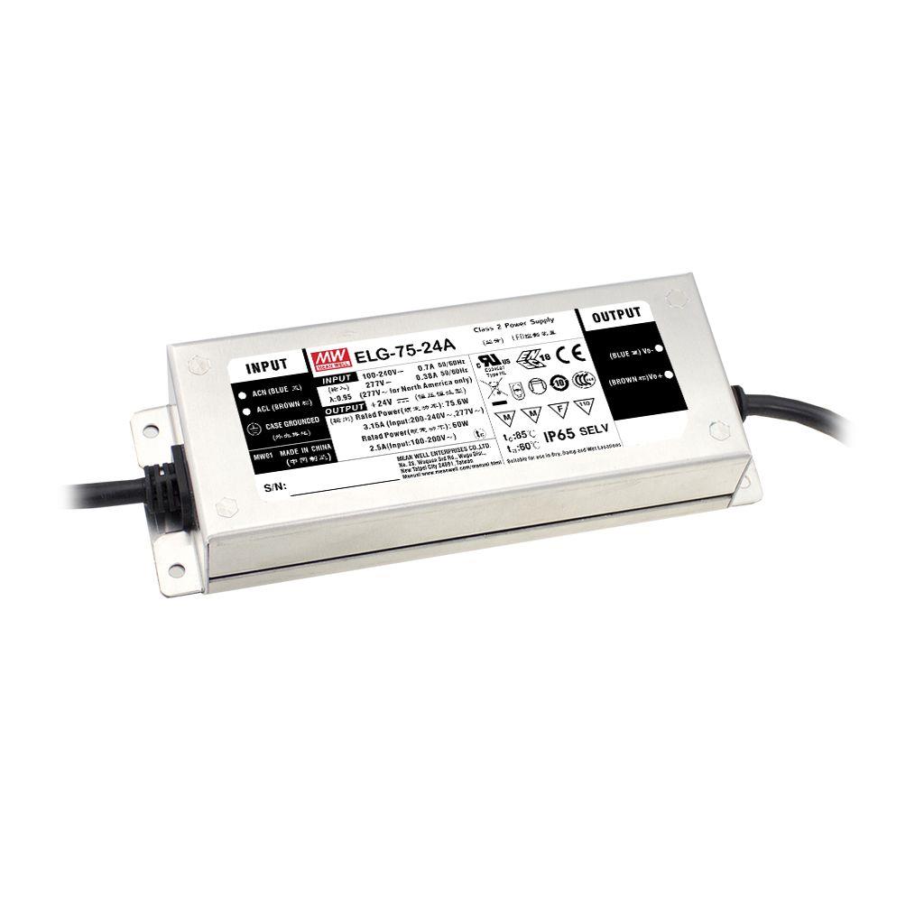 MEAN WELL LED Driver, 36V Output, 75W Output, 2.1A Output, Constant Current / Constant Voltage