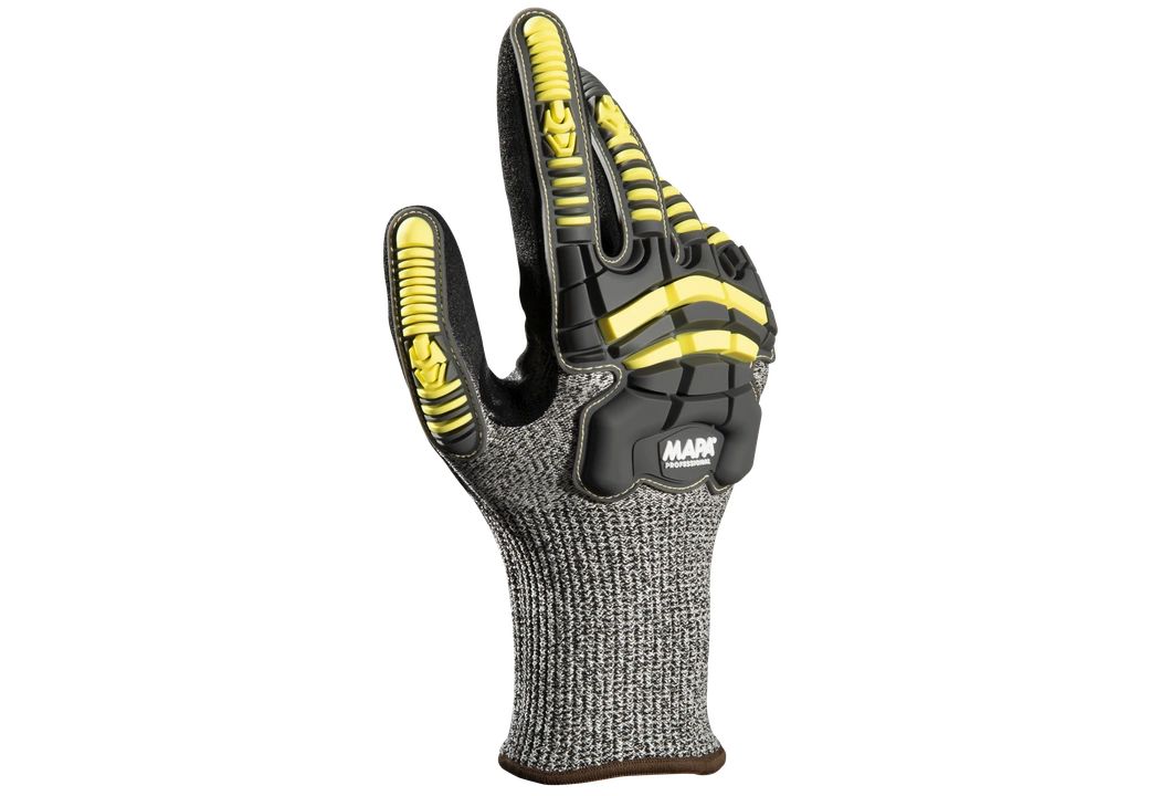 Mapa EXONIT 853 Black, Grey, Yellow Nitrile Work Gloves, Size 11