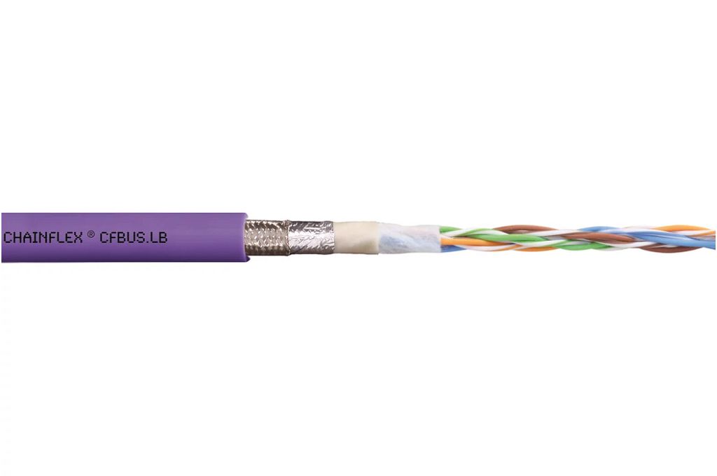 Igus CAN-Bus 0.5 mm² 2 Core Multicore Mains Power Cable, Red lilac PVC, 100m