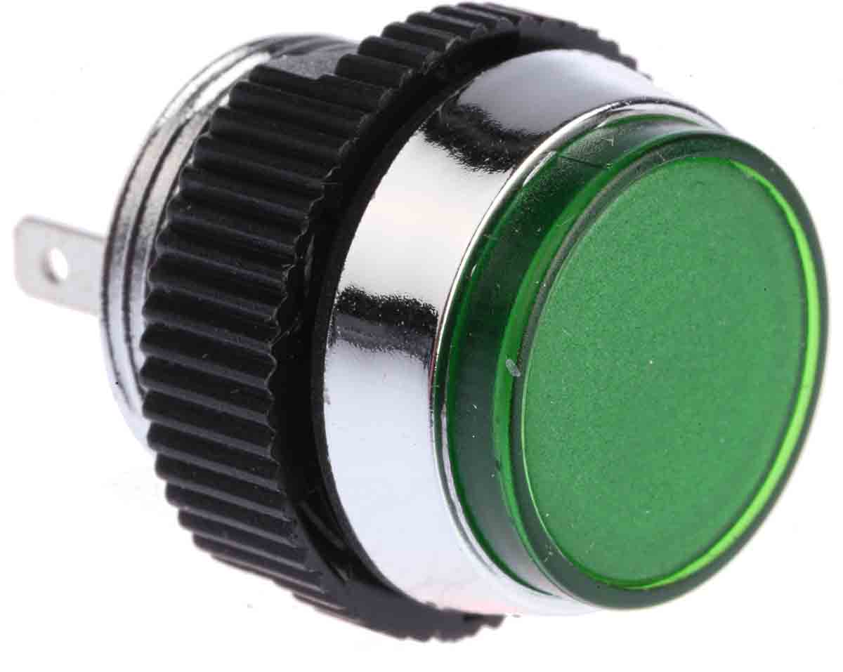 Signal Construct Green Panel Mount Indicator, 12 → 14V, 16mm Mounting Hole Size, IP67