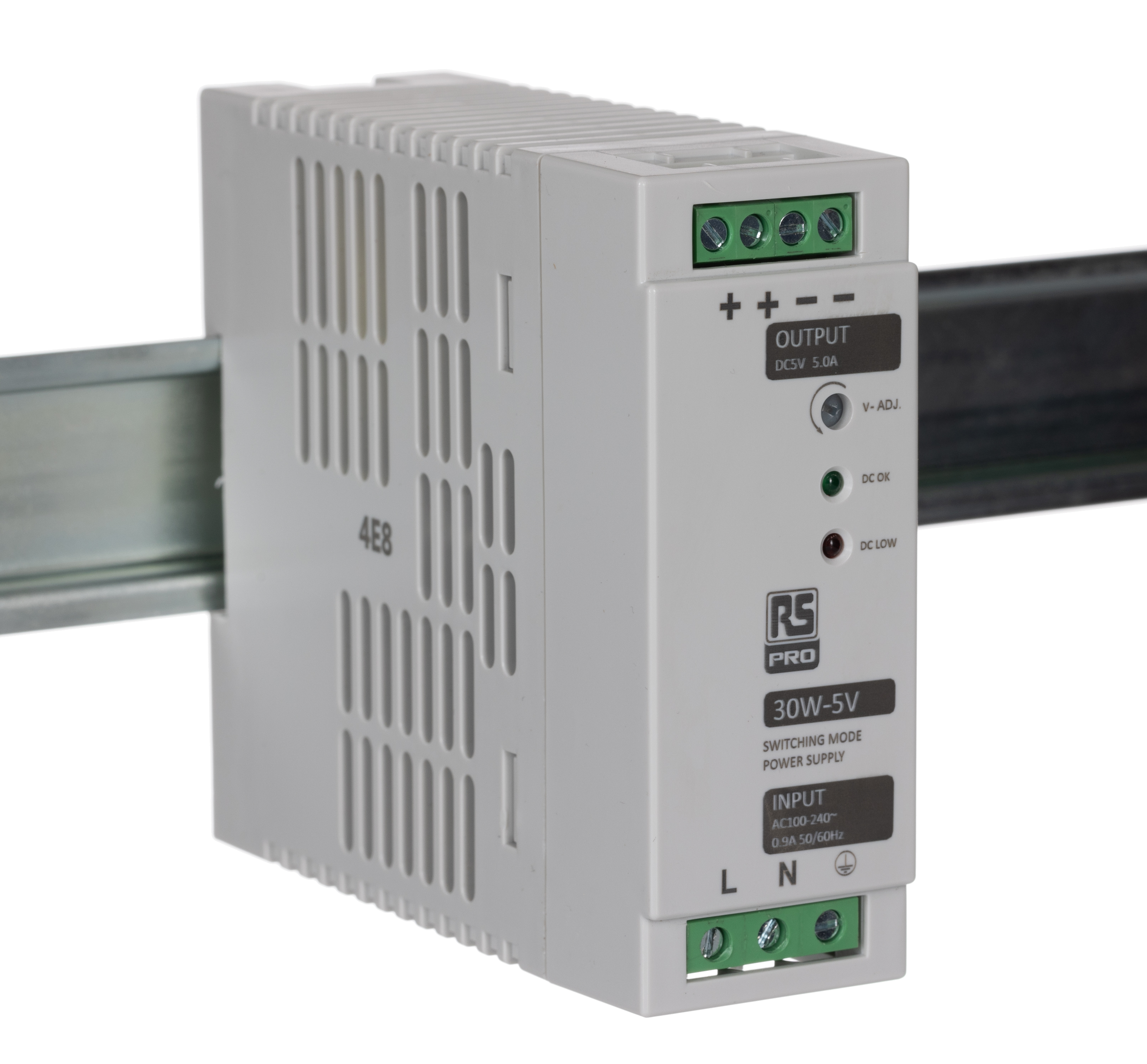 RS PRO Switched Mode DIN Rail Power Supply, 230V ac, 5V dc dc Output, 5A Output, 30W