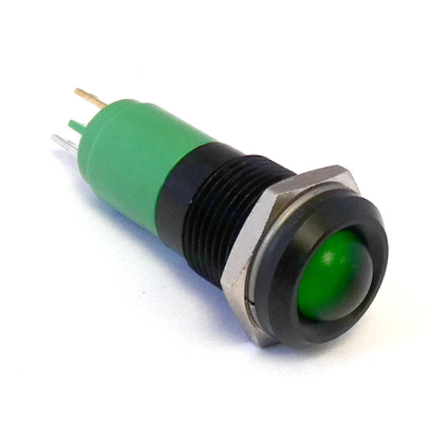 CML Innovative Technologies 1921X Series Green Panel Mount Indicator, 24V c.c., 14mm Mounting Hole Size, Solder Tab