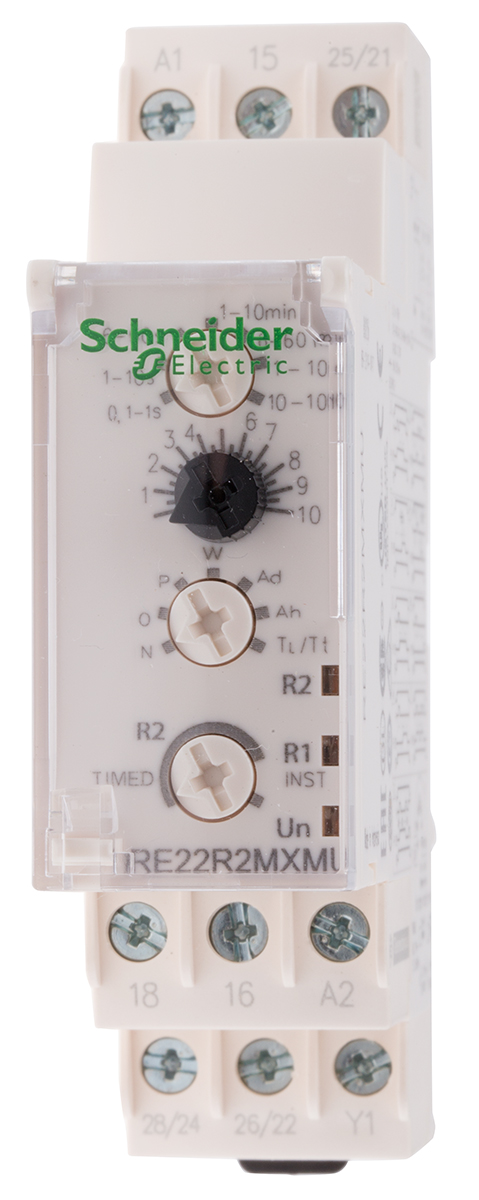 Schneider Electric Harmony Time Series DIN Rail Mount Timer Relay, 24 → 240V ac, 4-Contact, 0.1 s → 100h,