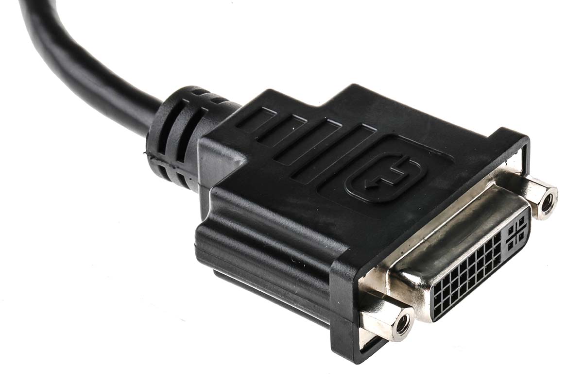RS PRO Male DisplayPort to Female DVI-I Dual Link  Cable, 150mm