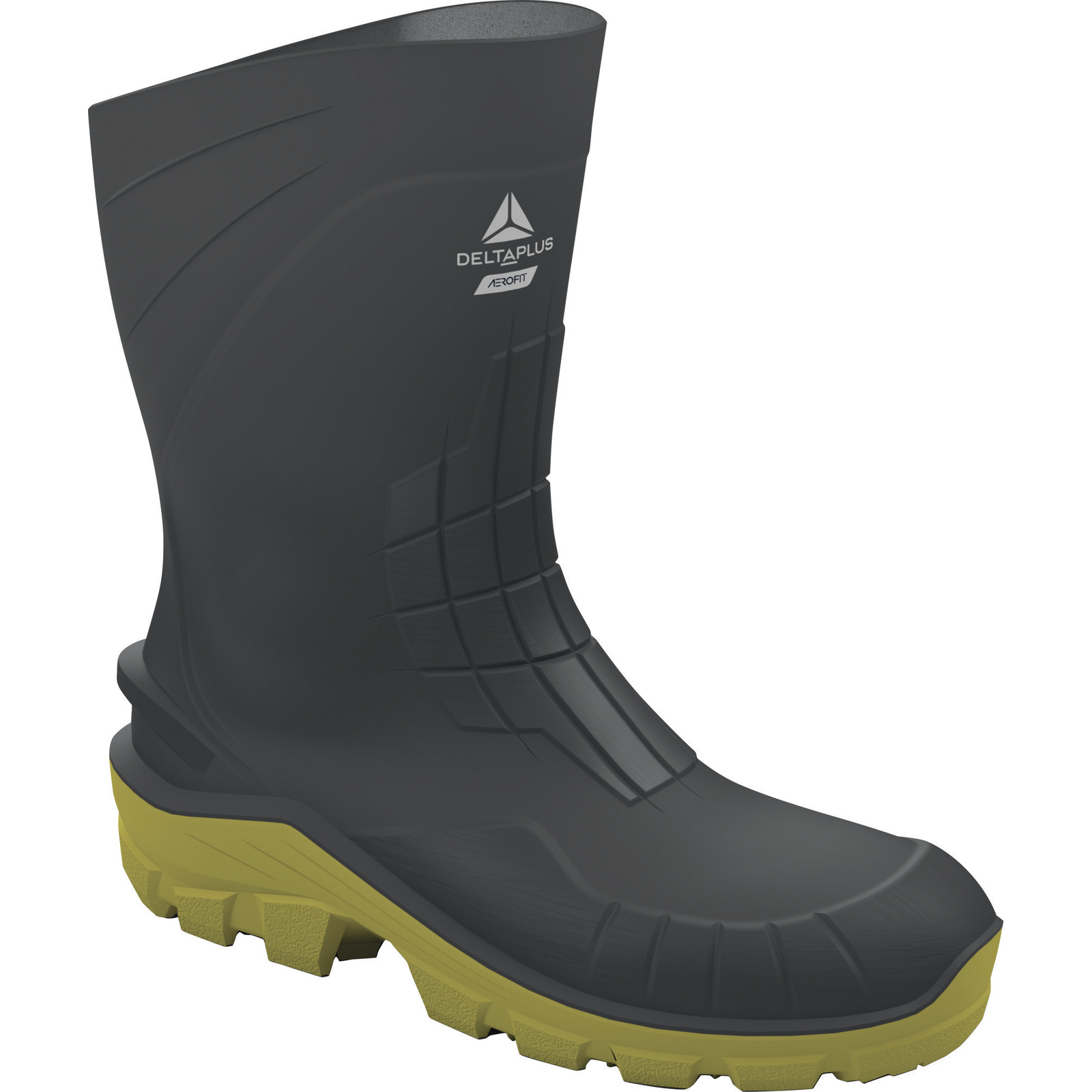 Delta Plus AEROTECH Black, Yellow Steel Toe Capped Unisex Safety Boots, UK 2.5, EU 35