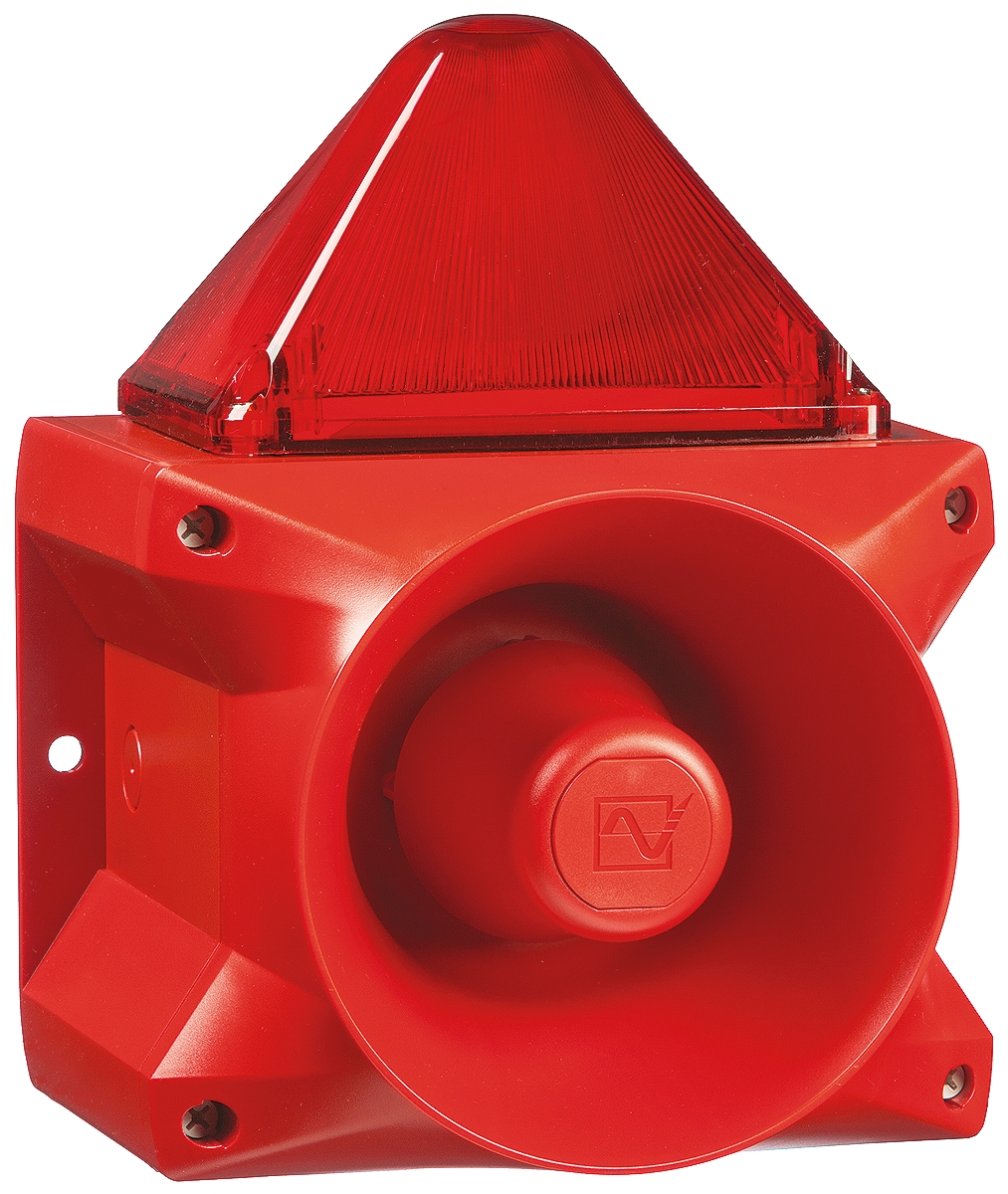 Pfannenberg PA X 20-15 Series Red Sounder Beacon, 24 V dc, Base Mount, 110dB at 1 Metre