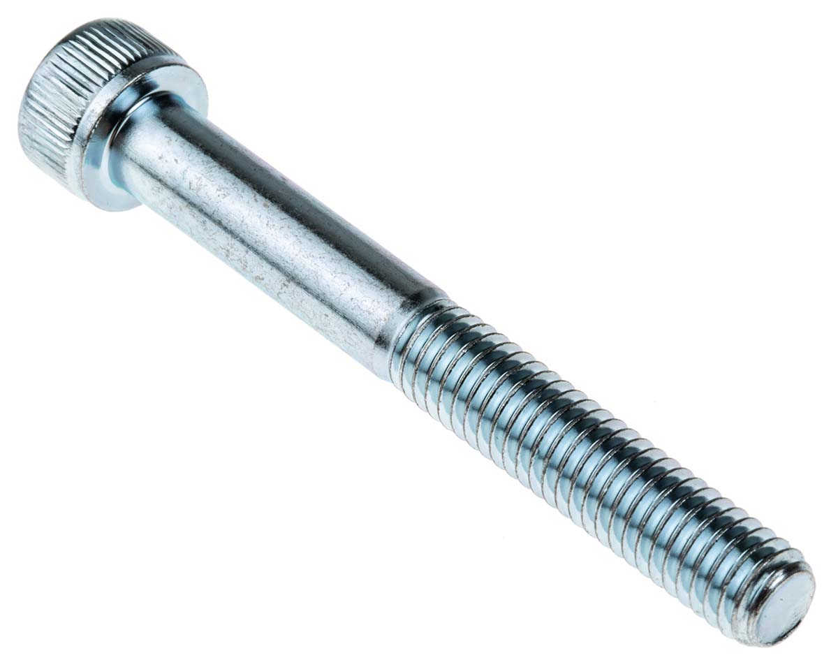 RS PRO Bright Zinc Plated Steel Hex Socket Cap Screw, DIN 912, M6 x 50mm