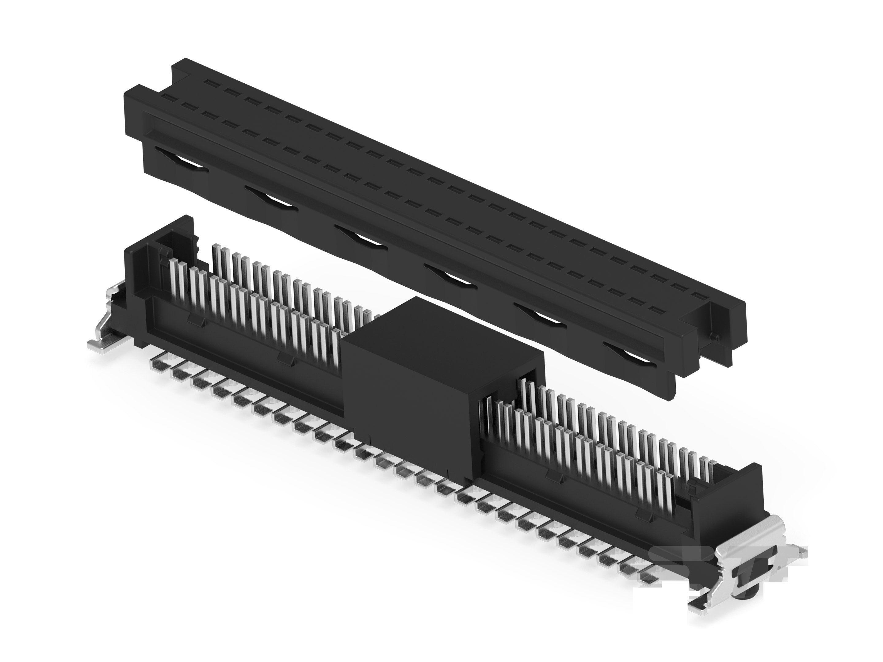 ERNI SMC Series Vertical Surface PCB Header, 50 Contact(s), 1.27 mm Pitch, 2 Row, Shrouded