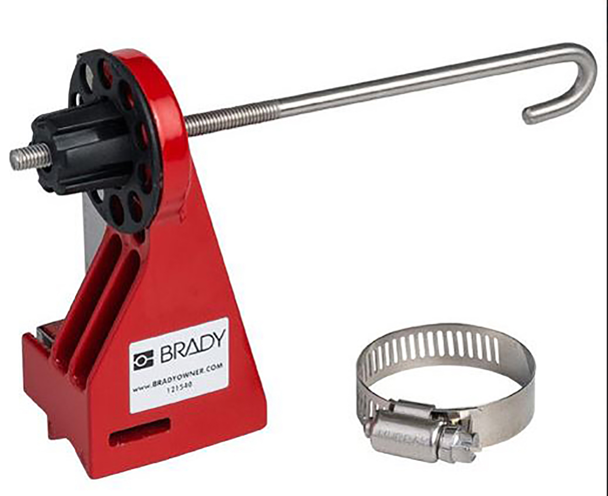 Brady Red 1-Lock Metal Ball Valve Lockout, 7.14mm Shackle, 50.8mm Attachment