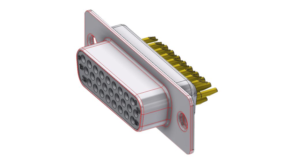 Deltron Connectors HD 26 Way Solder Mount D-sub Connector Socket