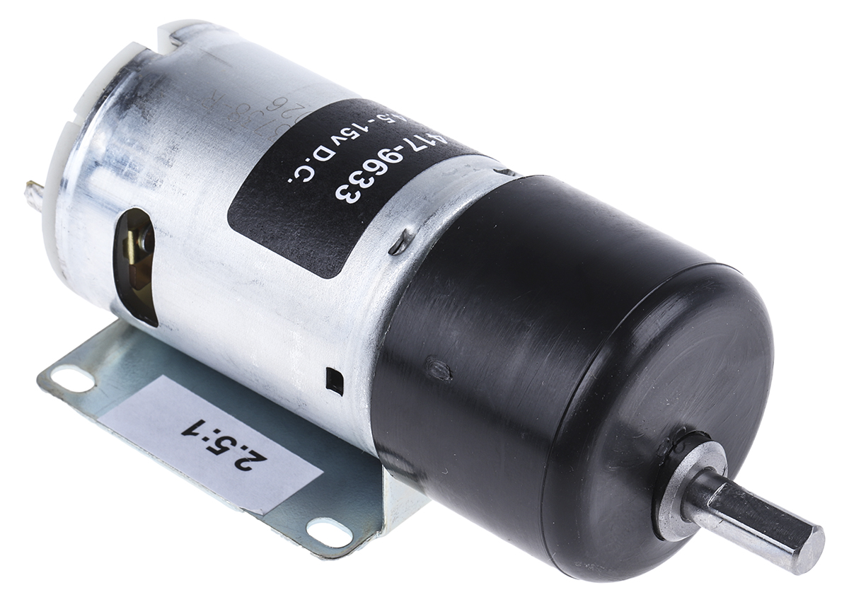 RS PRO Brushed Geared DC Geared Motor, 19.8 W, 12 V dc, 5 Ncm, 4819 rpm, 6mm Shaft Diameter