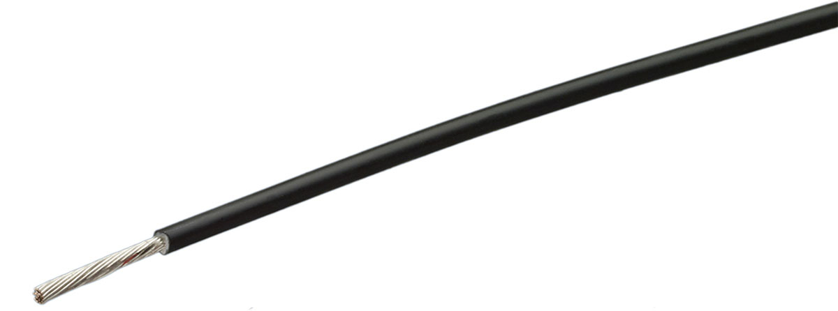 TE Connectivity FlexLite Series Black 0.75 mm² Equipment Wire, 18 AWG, 19/0.23 mm, 100m, Polyolefin Insulation,