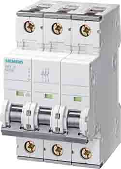 Siemens SENTRON 5SY7 MCB, 3P, 10A Curve C, 400V AC, 72V DC, 5 kA Breaking Capacity