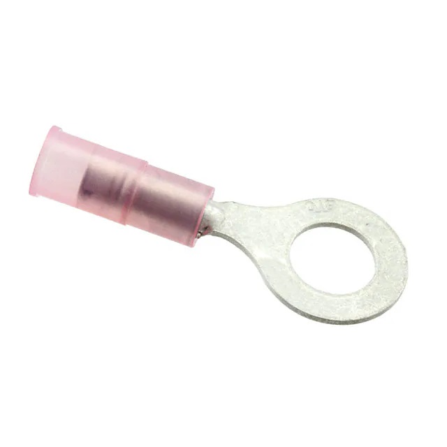 Molex, 19057 Insulated Crimp Ring Terminal, 1/4 (M6) Stud Size, Red