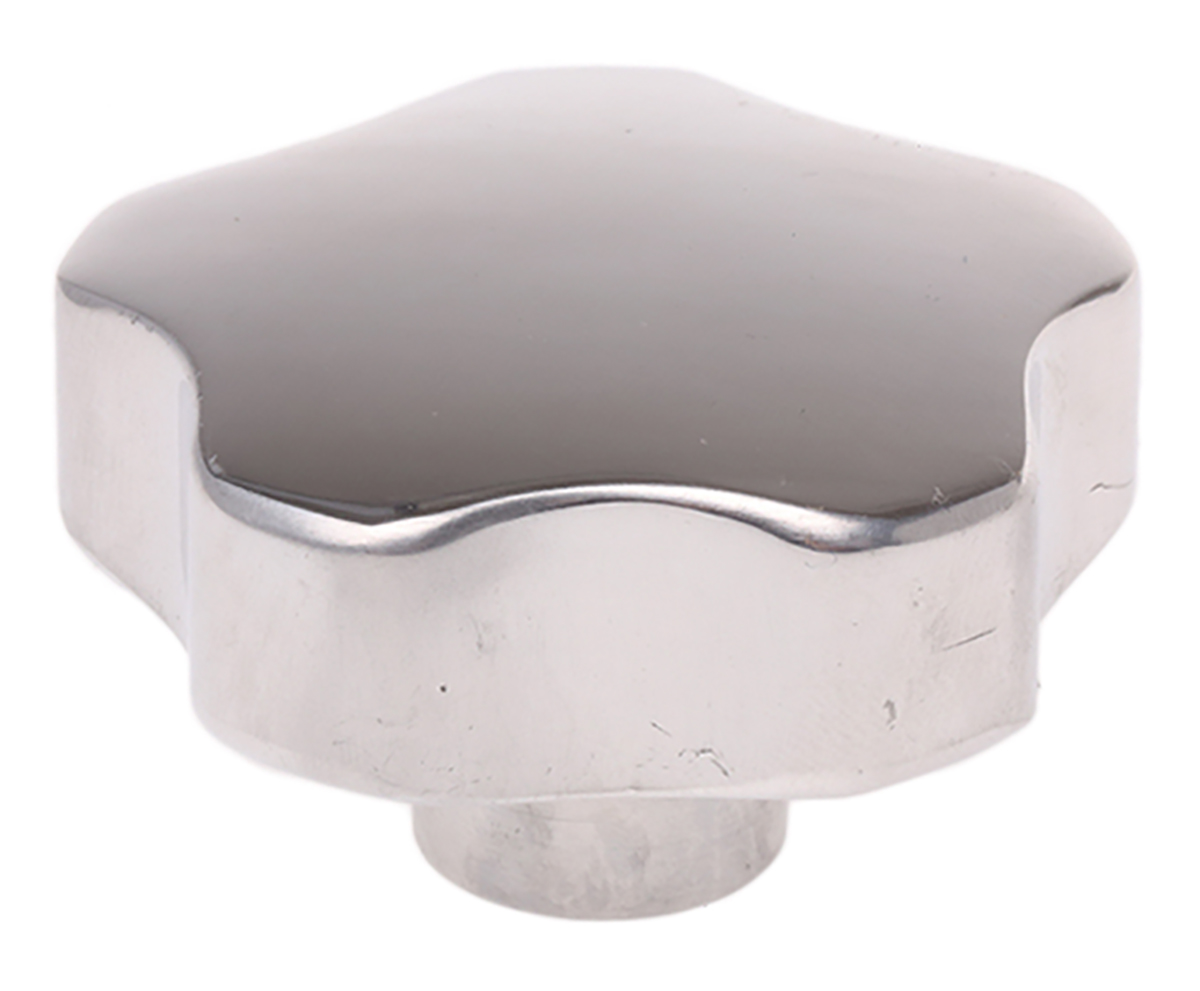 RS PRO Silver Multiple Lobes Clamping Knob, M8, Threaded Hole