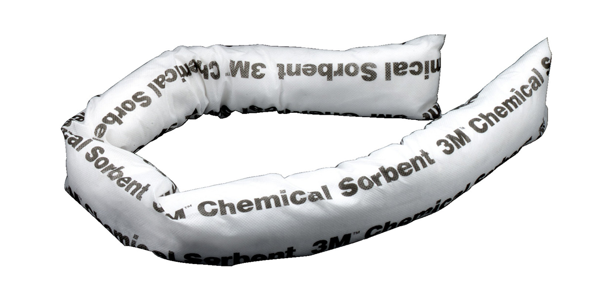 3M Spill Absorbent Boom for Chemical Use, 42 L Capacity, 12 per Pack