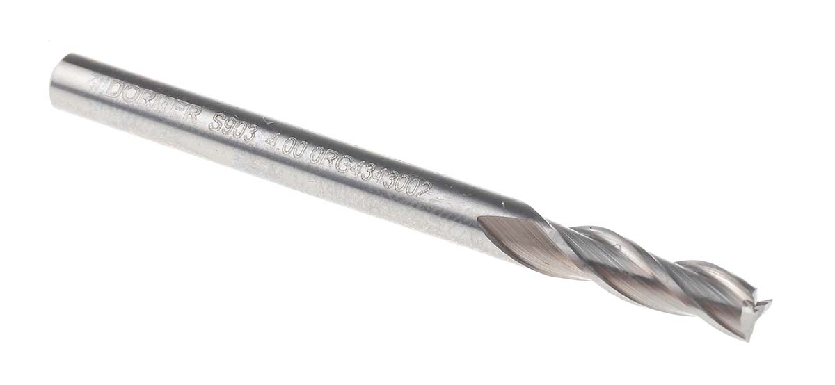 Dormer Plain Slot Drill 3 Flutes, 4mm Cut Diameter
