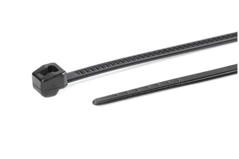 HellermannTyton Cable Ties, Outside Serrated, 385mm x 7.6 mm, Black Polyamide, Pk-100