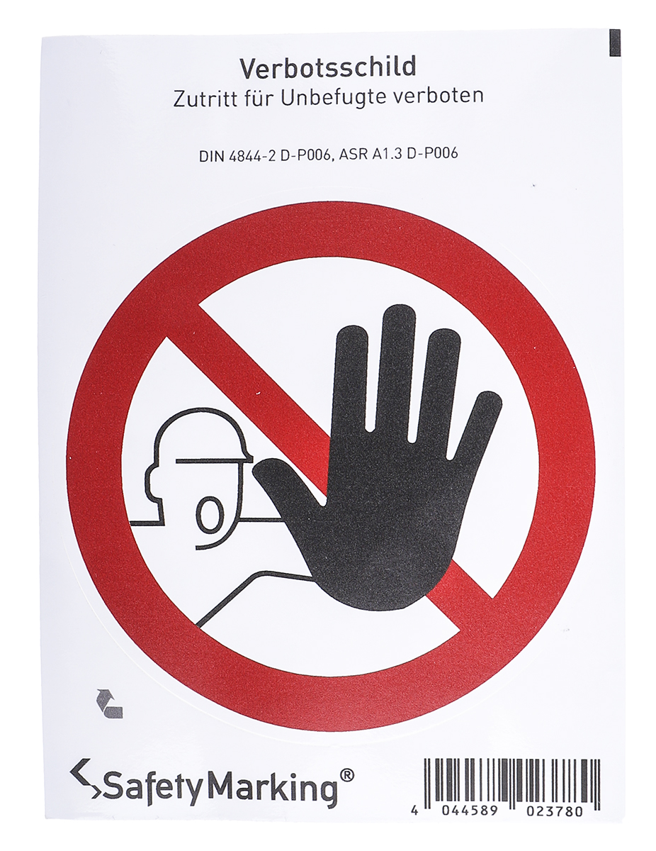 PVC No Unauthorised Access Prohibition Sign, None