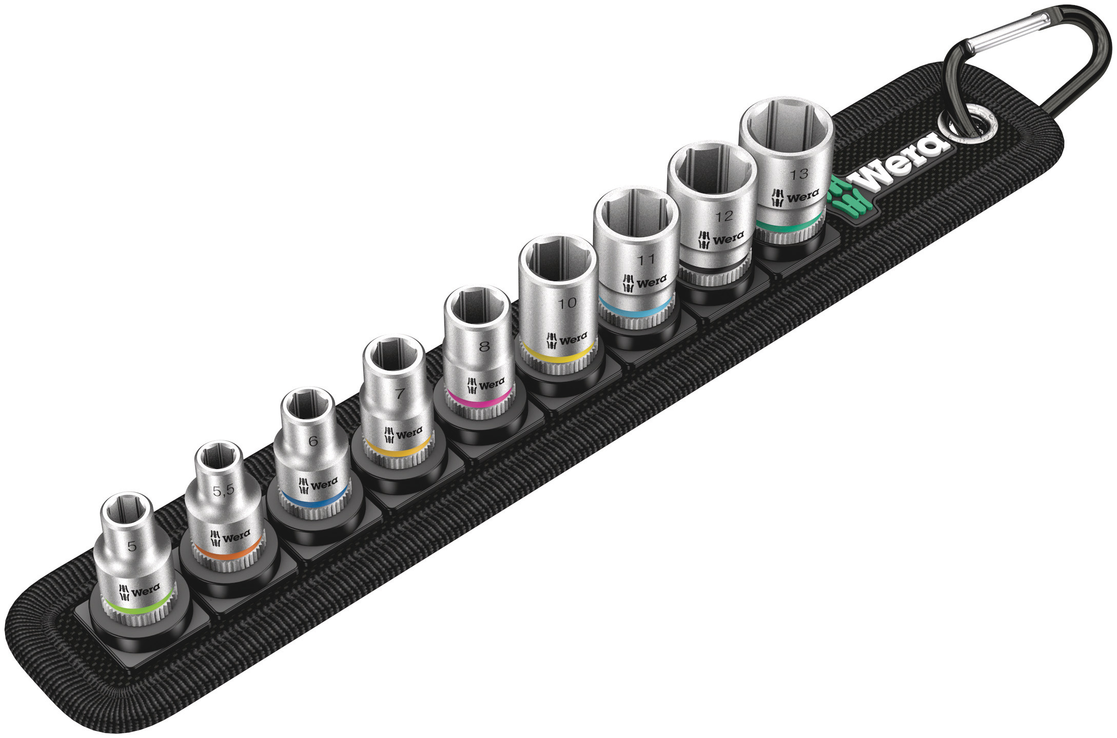 Wera 9-Piece Metric 1/4 in Standard Socket Set , 6 point