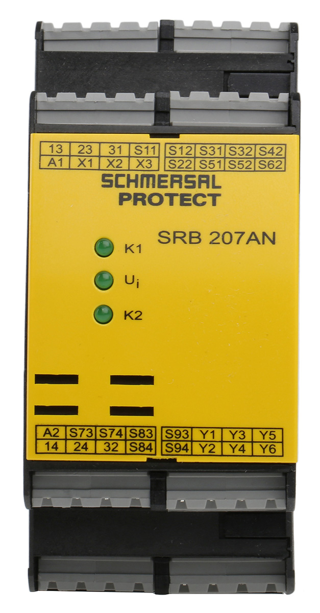 Schmersal PROTECT SRB SRB 207AN 1 Auxiliary Contacts Safety Relay 24V dc 2 Safety Contacts