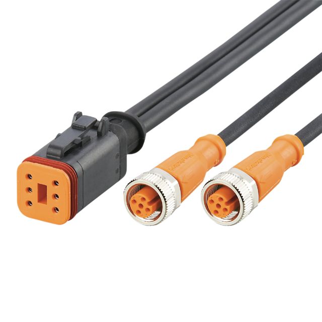 ifm electronic Female 1 way Deutsch to Female 2 way M12 Actuator/Sensor Cable, 2 m