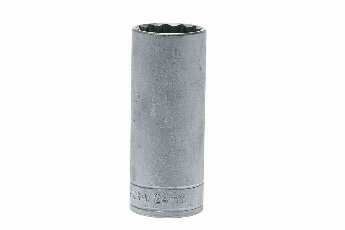 Teng Tools 1/2 in Drive 24mm Deep Socket, 12 point, 79 mm Overall Length