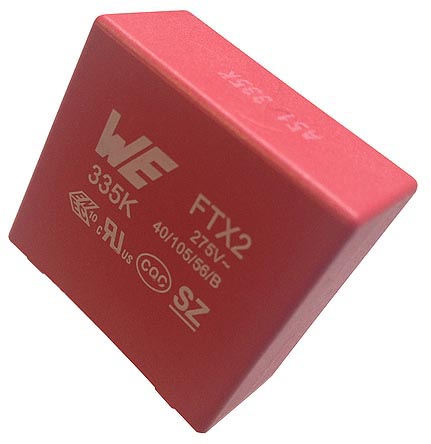 Wurth Elektronik WCAP-FTX2 Polypropylene Capacitor PP, 275V ac, ±10%, 3.3μF, Through Hole