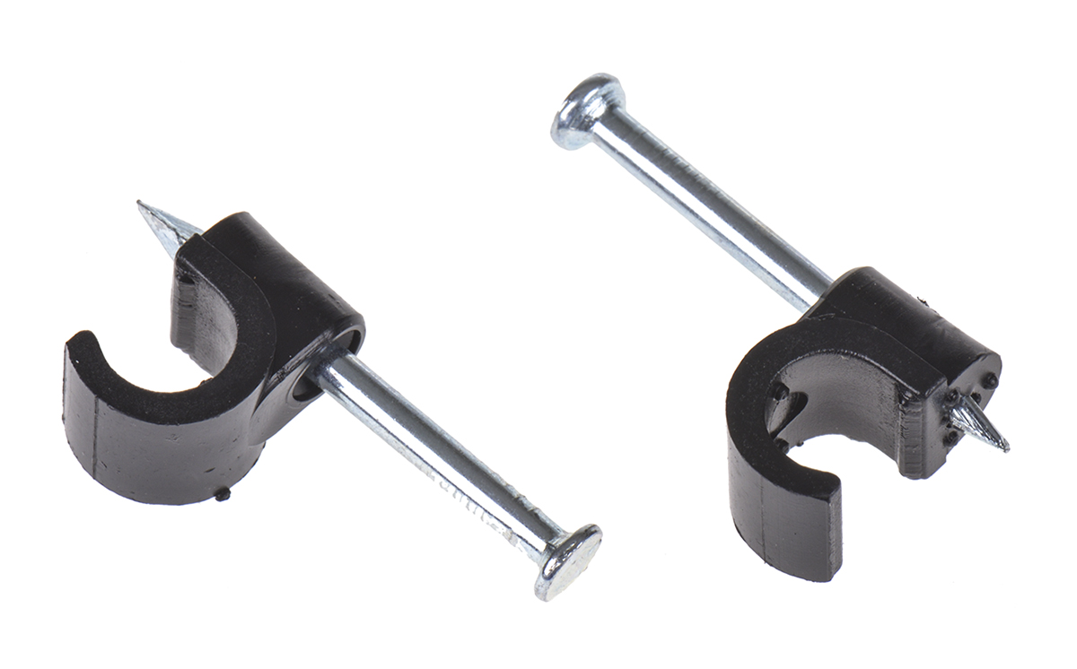 RS PRO Black PE Rounded cable tie, 6mm Max. Bundle