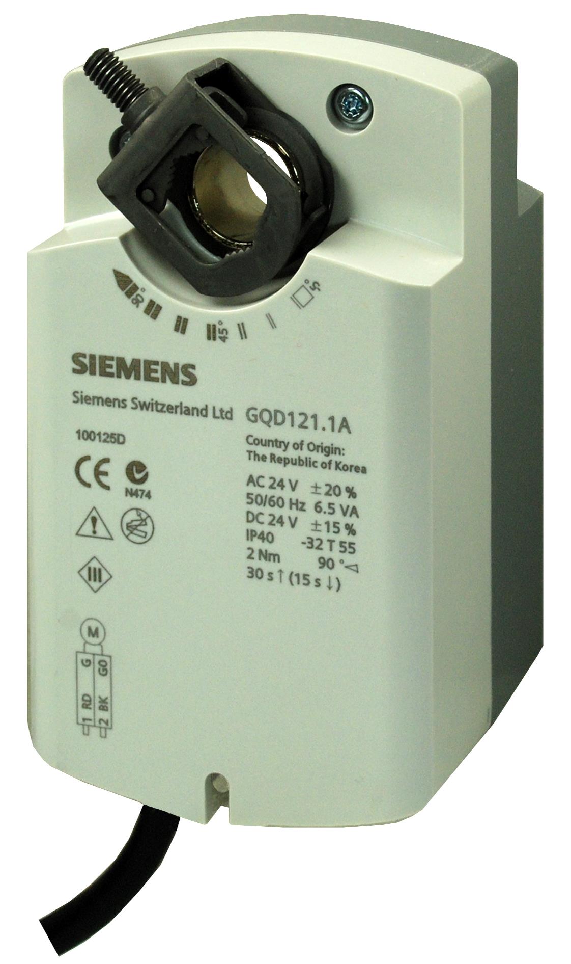 Siemens Open/Close Damper Actuator, 2Nm, 24 V ac/dc