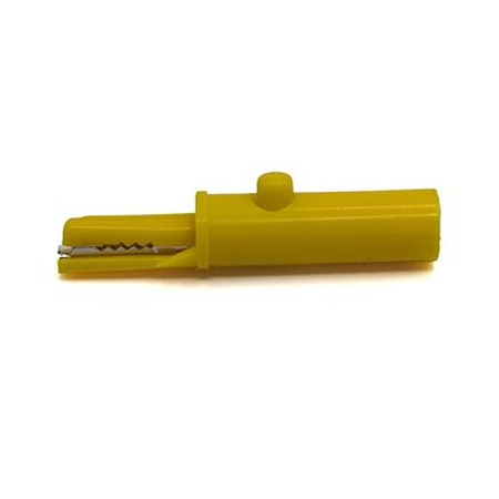 Mueller Electric Crocodile Clip 4 mm Banana Plug Connection, Nickel-Plated Steel Contact, 19A, Yellow